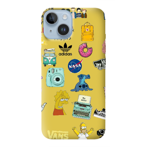 Apple iPhone 14 Plus Mixed up 3 Yellow Colored Silicone TPU Θήκη