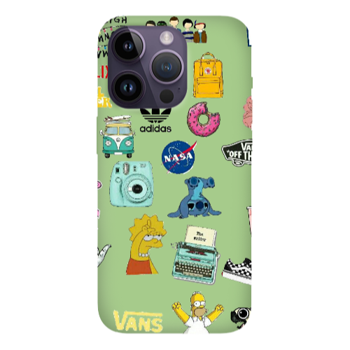 Apple iPhone 14 Pro Max Mixed up 3 Light Green Colored Silicone TPU Θήκη