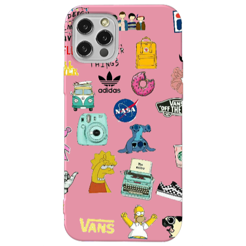 Apple iPhone 13 Pro Mixed up 3 Pink Colored Silicone TPU Θήκη