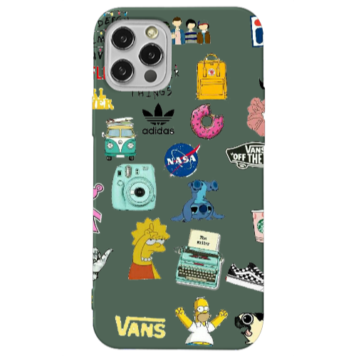 Apple iPhone 12 Pro Mixed up 3 Dark Green Colored Silicone TPU Θήκη