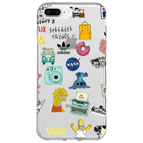 Apple iPhone 7 Plus Mixed up 3 Transparent Silicone TPU Θήκη