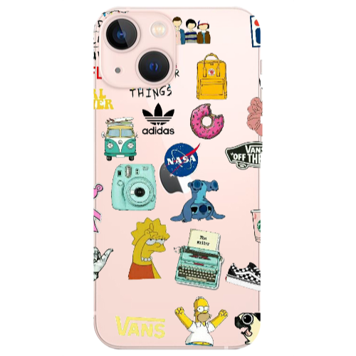 Apple iPhone 13 Mini Mixed up 3 Transparent Silicone TPU Θήκη