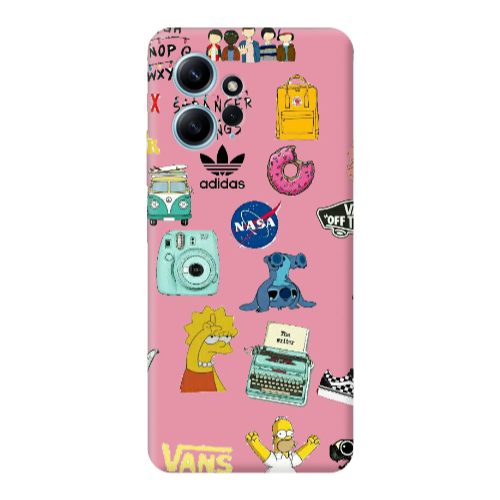 Xiaomi Redmi Note 12 4G Mixed up 3 Pink Colored Silicone TPU Θήκη