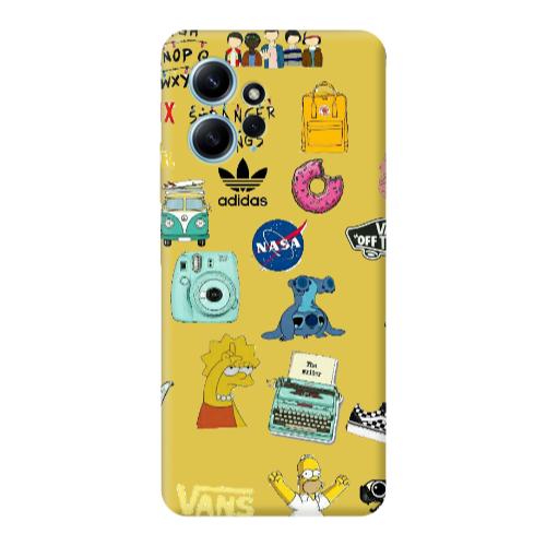 Xiaomi Redmi Note 12 4G Mixed up 3 Yellow Colored Silicone TPU Θήκη