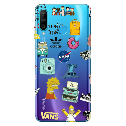 Huawei P30 Lite Mixed up 3 Transparent Silicone TPU Θήκη