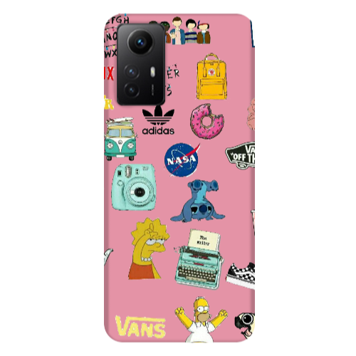 Xiaomi Redmi Note 12s Mixed up 3 Pink Colored Silicone TPU Θήκη