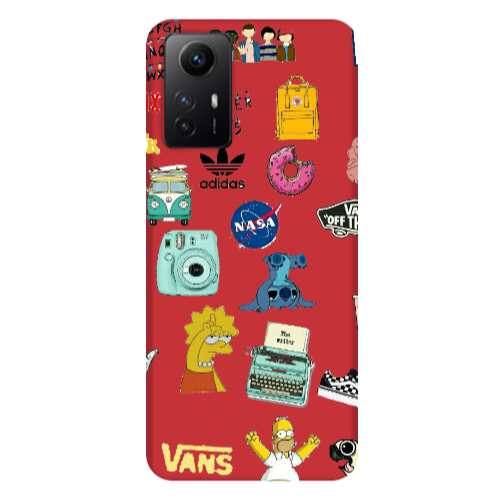 Xiaomi Redmi Note 12s Mixed up 3 Red Colored Silicone TPU Θήκη