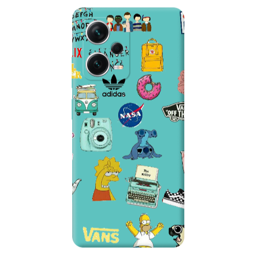 Xiaomi Poco X5 Mixed up 3 Turquoise Colored Silicone TPU Θήκη