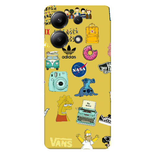 Xiaomi Redmi Note 13 4G Mixed up 3 Yellow Colored Silicone TPU Θήκη