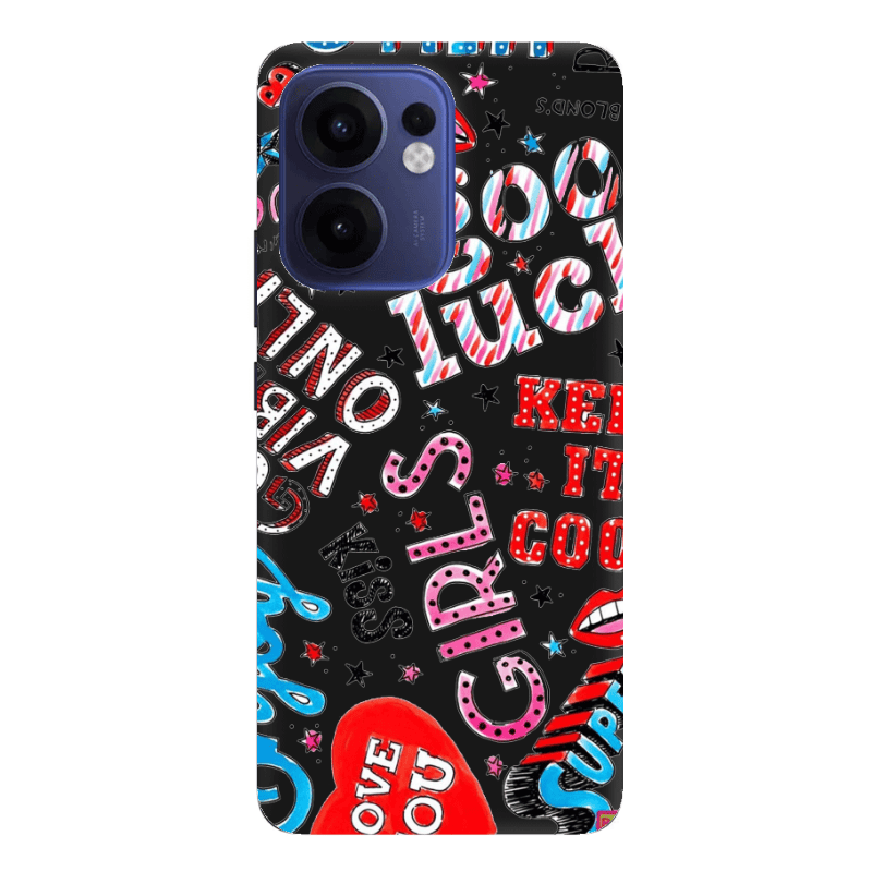 Oppo Reno 13 F Keep it cool Black Colored Silicone TPU Θήκη