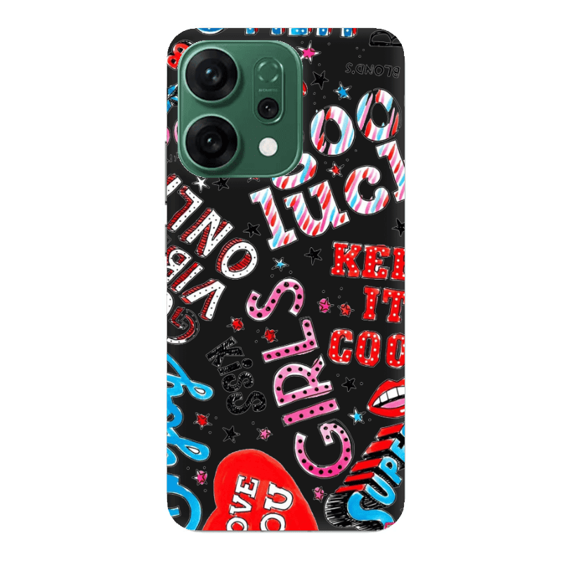Oppo RENO 14 Keep it cool Black Colored Silicone TPU Θήκη