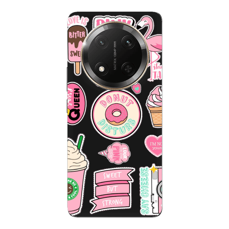 Honor Magic 7 Lite Donut disturb Black Colored Silicone TPU Θήκη