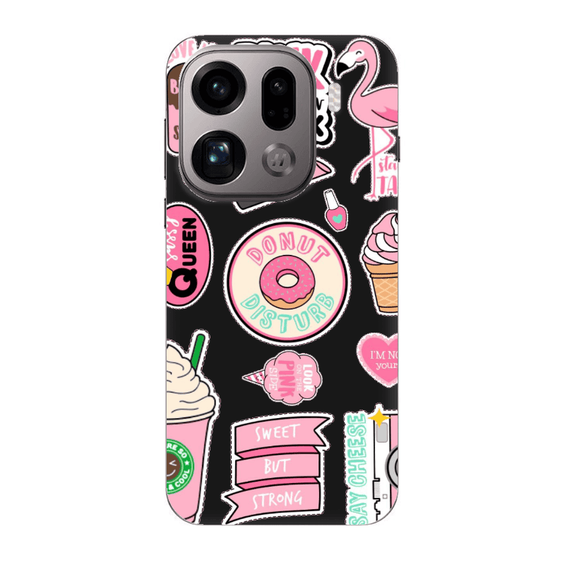 Oppo Find X9 Pro Donut disturb Black Colored Silicone TPU Θήκη