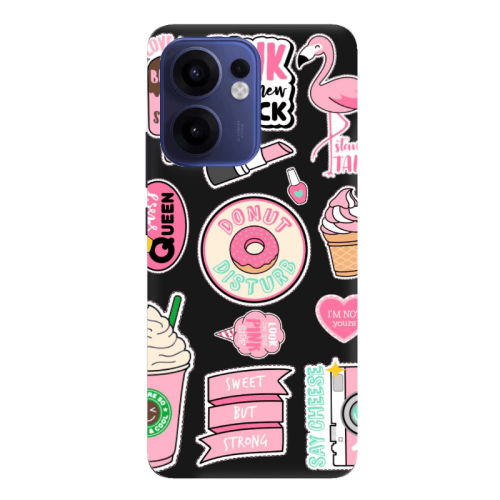 Oppo Reno13 FS Donut disturb Black Colored Silicone TPU Θήκη