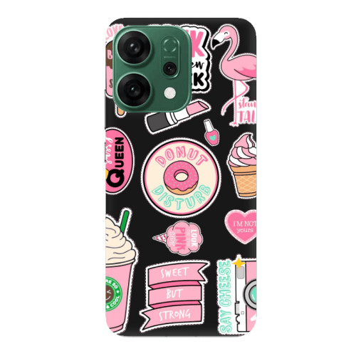 Oppo RENO 14 Donut disturb Black Colored Silicone TPU Θήκη