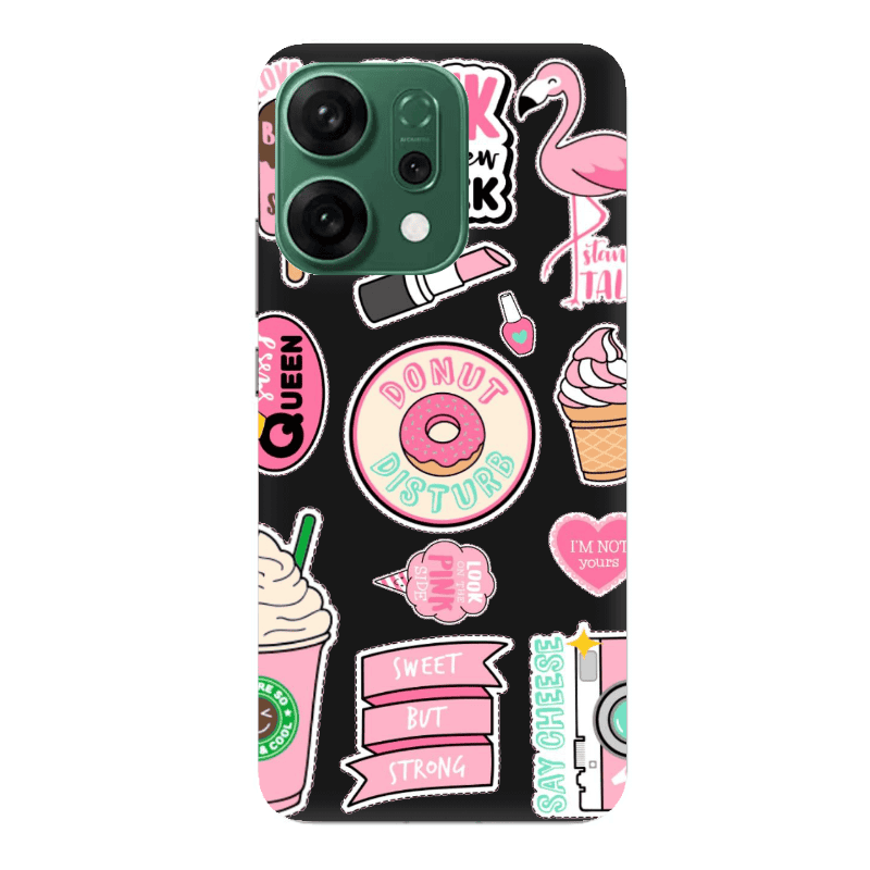 Oppo RENO 14 Donut disturb Black Colored Silicone TPU Θήκη