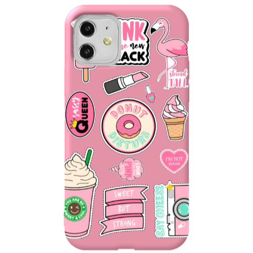 Apple iPhone 11  Donut disturb Pink Colored Silicone TPU Θήκη
