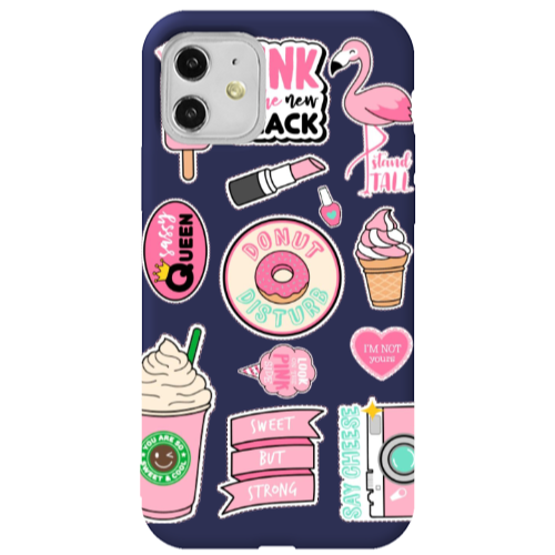 Apple iPhone 11  Donut disturb Dark blue Colored Silicone TPU Θήκη