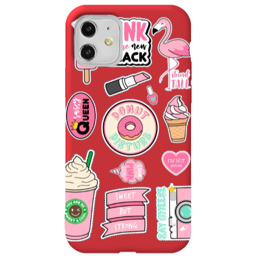 Apple iPhone 11  Donut disturb Red Colored Silicone TPU Θήκη