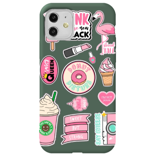 Apple iPhone 11  Donut disturb Dark Green Colored Silicone TPU Θήκη