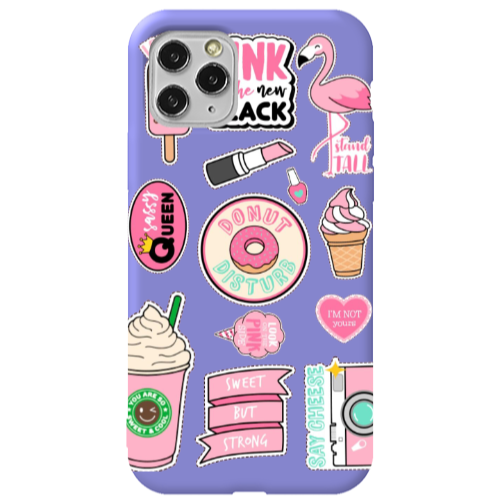 Apple iPhone 11 Pro Donut disturb Purple Colored Silicone TPU Θήκη