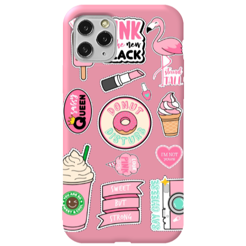 Apple iPhone 11 Pro Donut disturb Pink Colored Silicone TPU Θήκη
