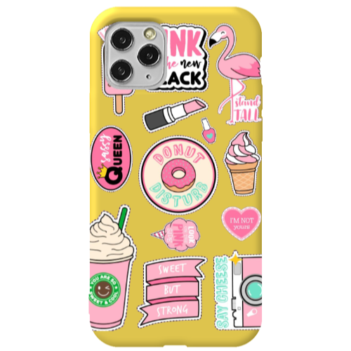 Apple iPhone 11 Pro Donut disturb Yellow Colored Silicone TPU Θήκη