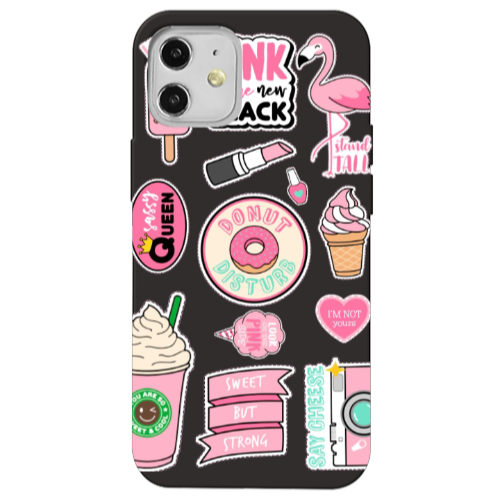 Apple iPhone 12 Donut disturb Black Colored Silicone TPU Θήκη