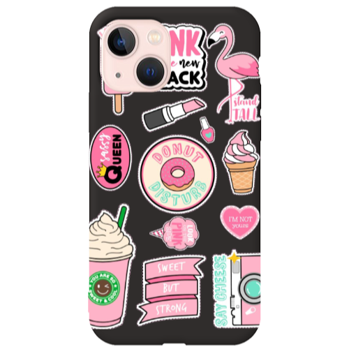 Apple iPhone 13 Donut disturb Black Colored Silicone TPU Θήκη