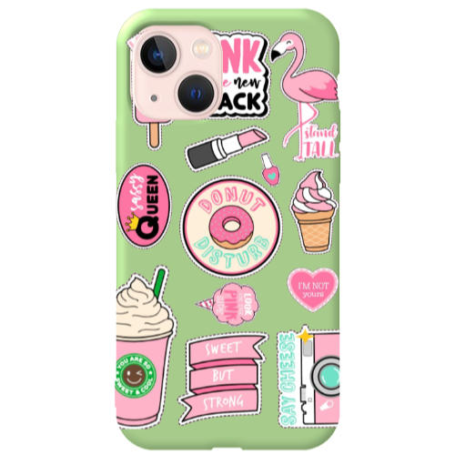 Apple iPhone 13 Donut disturb Light Green Colored Silicone TPU Θήκη
