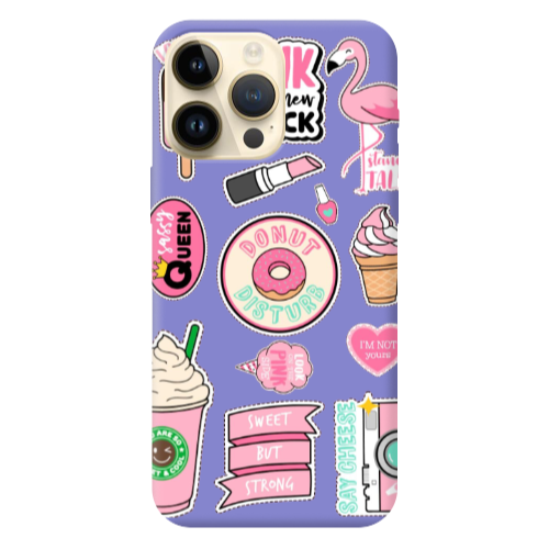 Apple iPhone 13 Pro Max Donut disturb Purple Colored Silicone TPU Θήκη