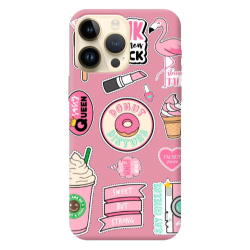 Apple iPhone 13 Pro Max Donut disturb Pink Colored Silicone TPU Θήκη