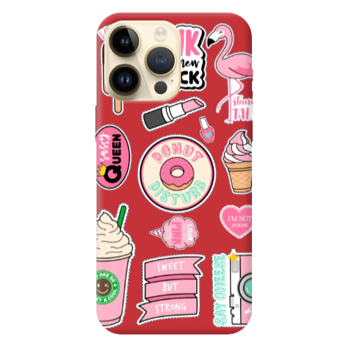 Apple iPhone 13 Pro Max Donut disturb Red Colored Silicone TPU Θήκη