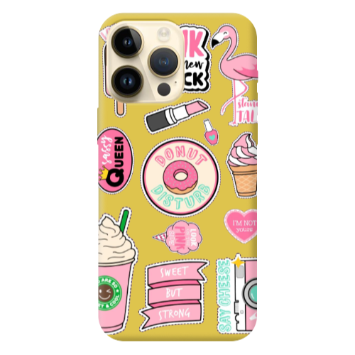 Apple iPhone 13 Pro Max Donut disturb Yellow Colored Silicone TPU Θήκη