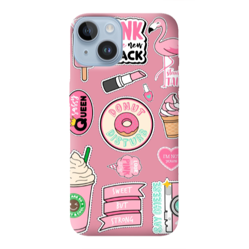 Apple iPhone 14  Donut disturb Pink Colored Silicone TPU Θήκη