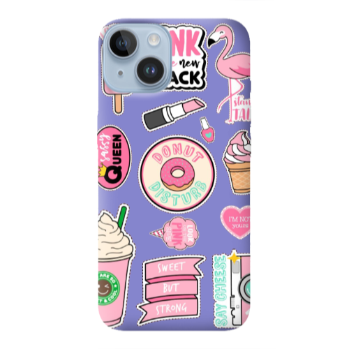 Apple iPhone 14 Plus Donut disturb Purple Colored Silicone TPU Θήκη