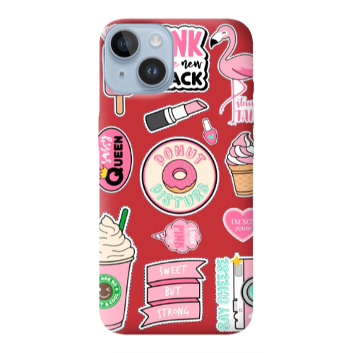Apple iPhone 14 Plus Donut disturb Red Colored Silicone TPU Θήκη