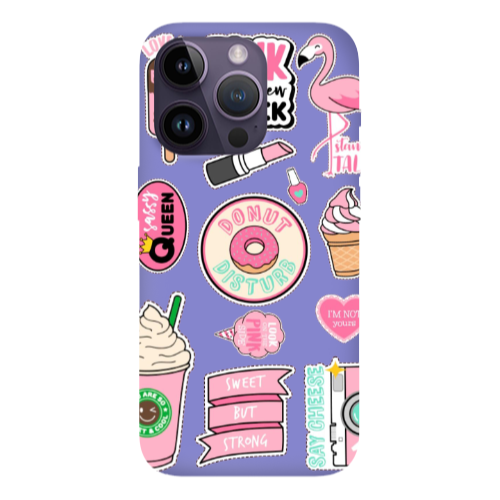 Apple iPhone 14 Pro  Donut disturb Purple Colored Silicone TPU Θήκη