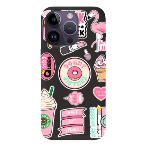 Apple iPhone 14 Pro  Donut disturb Black Colored Silicone TPU Θήκη