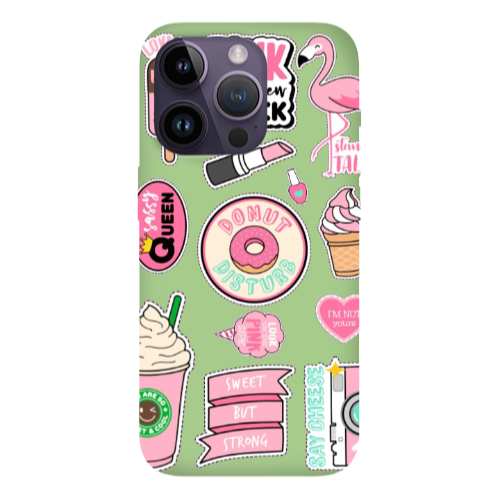 Apple iPhone 14 Pro Max Donut disturb Light Green Colored Silicone TPU Θήκη