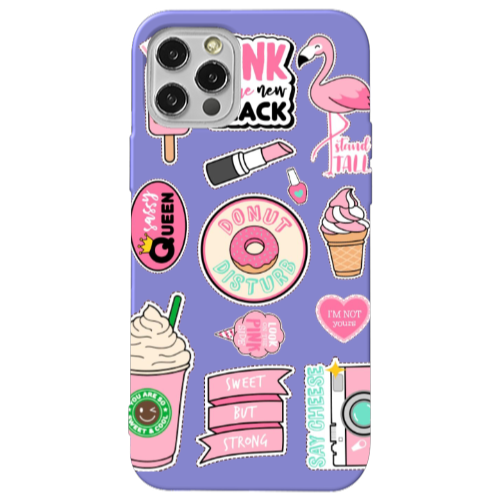 Apple iPhone 13 Pro Donut disturb Purple Colored Silicone TPU Θήκη