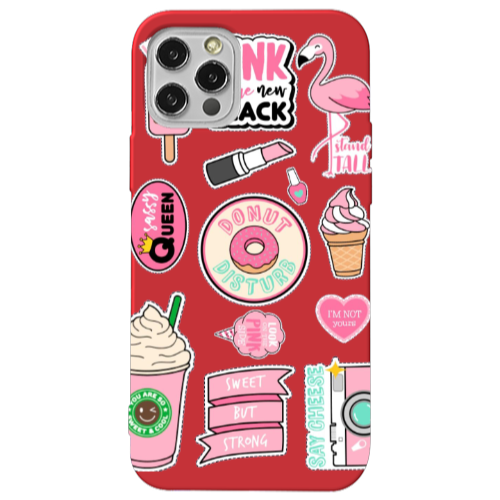 Apple iPhone 13 Pro Donut disturb Red Colored Silicone TPU Θήκη