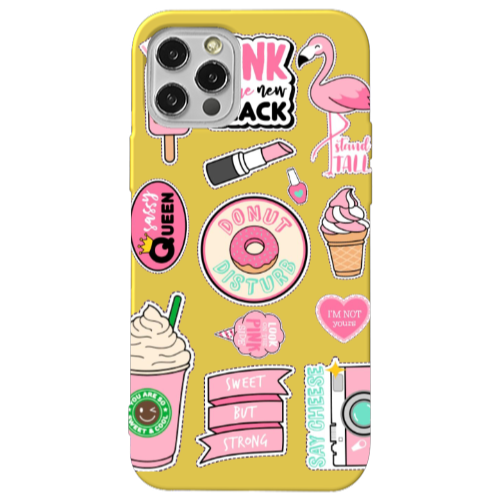 Apple iPhone 13 Pro Donut disturb Yellow Colored Silicone TPU Θήκη