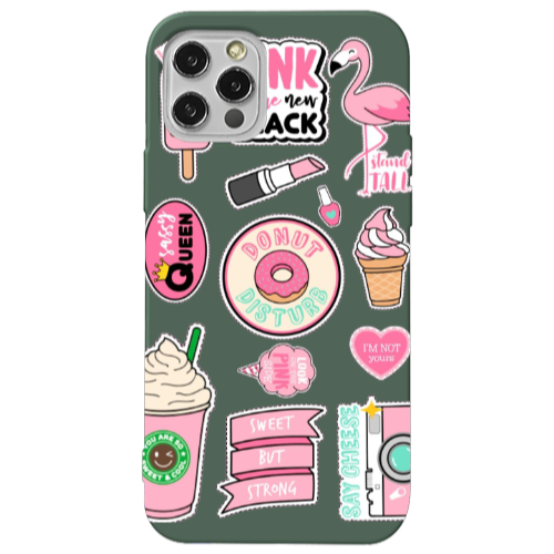 Apple iPhone 13 Pro Donut disturb Dark Green Colored Silicone TPU Θήκη