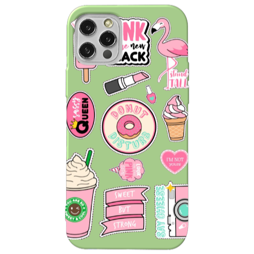 Apple iPhone 12 Pro Donut disturb Light Green Colored Silicone TPU Θήκη
