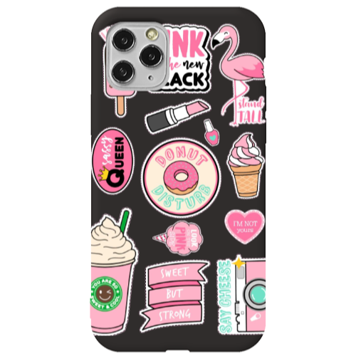 Apple iPhone 11 Pro Max Donut disturb Black Colored Silicone TPU Θήκη