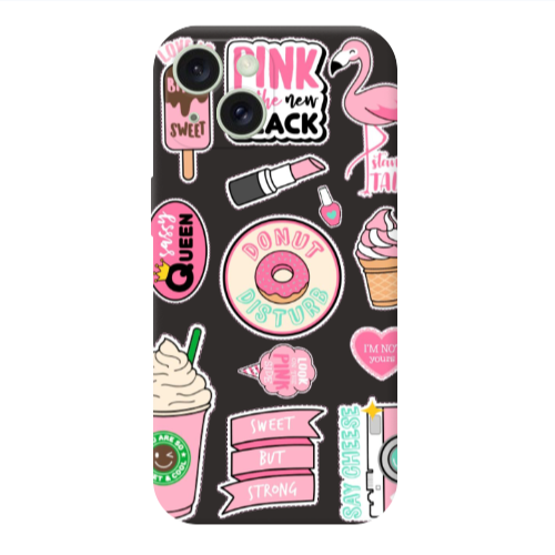 Apple iPhone 15 Donut disturb Black Colored Silicone TPU Θήκη