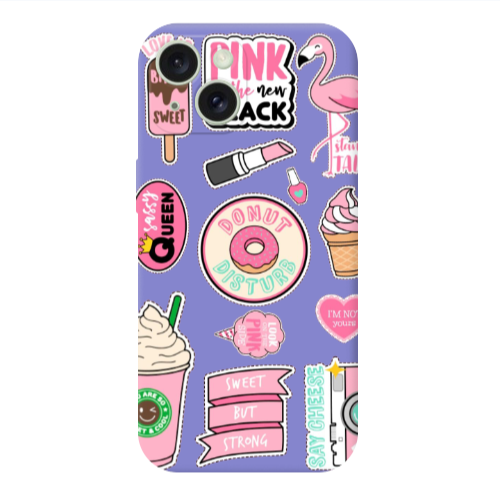 Apple iPhone 15 Plus Donut disturb Purple Colored Silicone TPU Θήκη