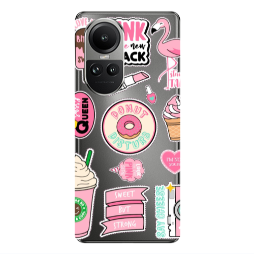 Oppo Reno10 5G Donut disturb Transparent Silicone TPU Θήκη