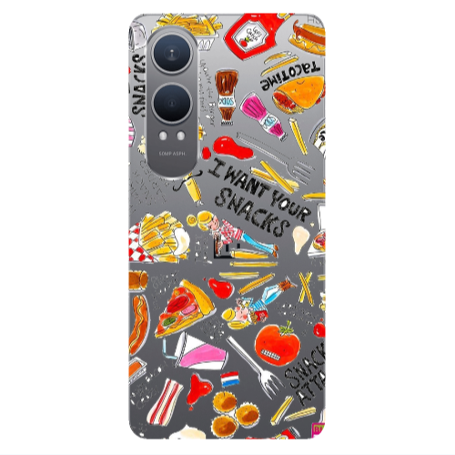 Oneplus Nord Ce 4 lite Snack attack Transparent Silicone TPU Θήκη